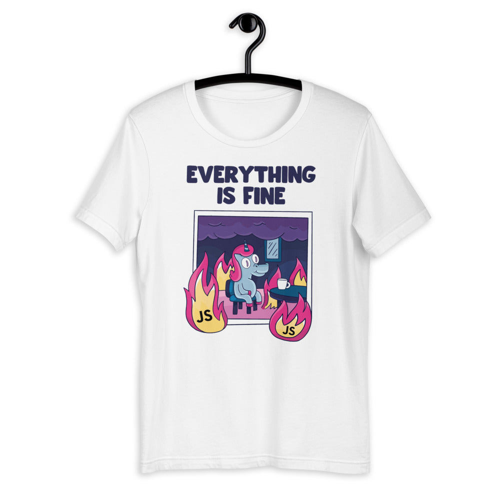 Everything Is Fine JavaScript Short-Sleeve Unisex T-Shirt