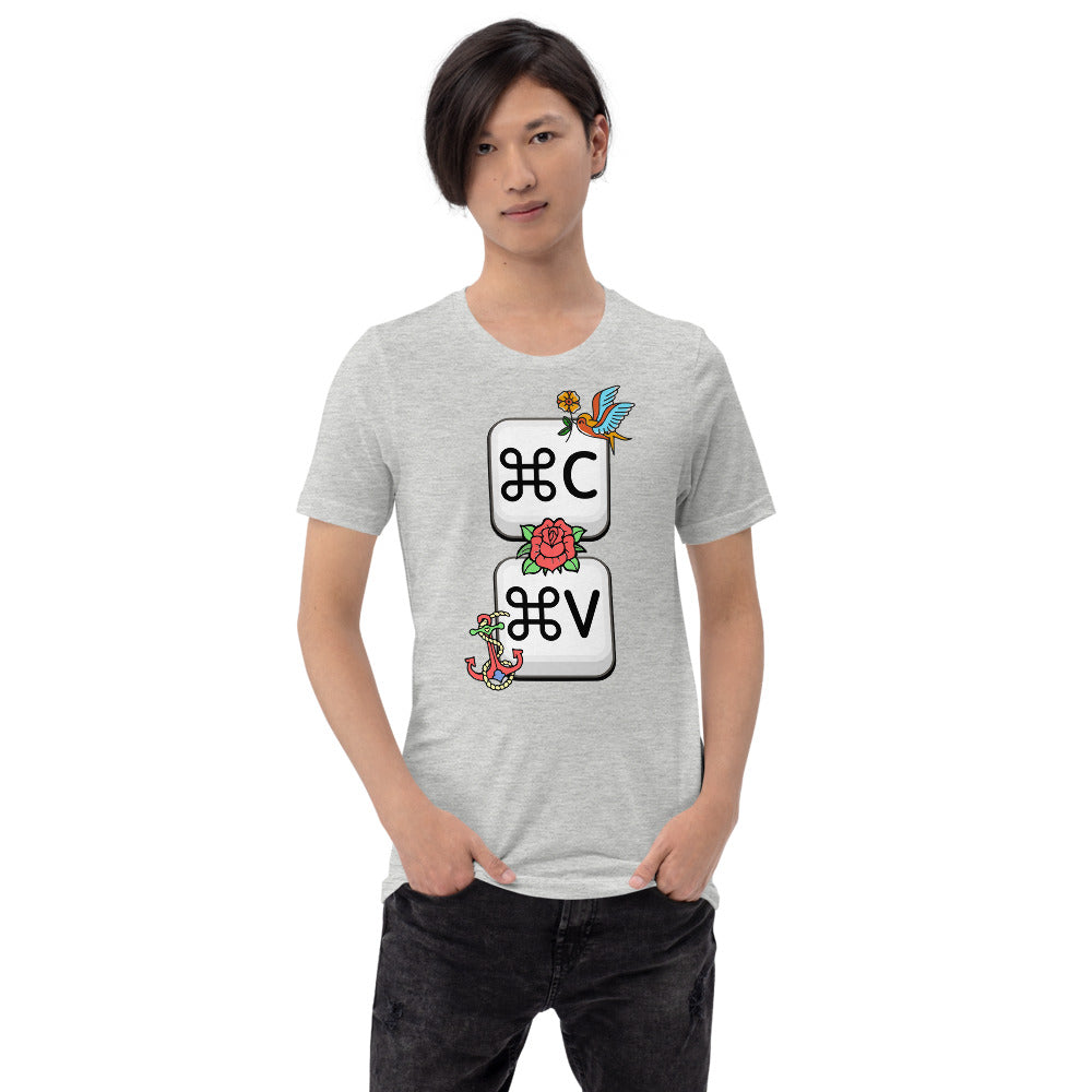 Ctrl C and Ctrl V Short Sleeve Unisex T Shirt TeeJungle