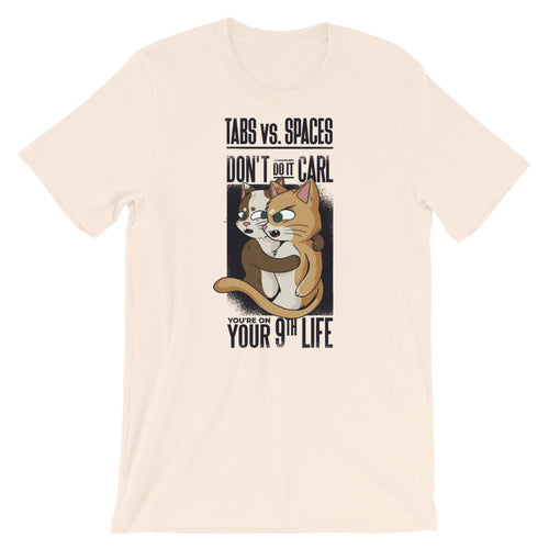 TABS vs. SPACES Cats Short-Sleeve Unisex T-Shirt