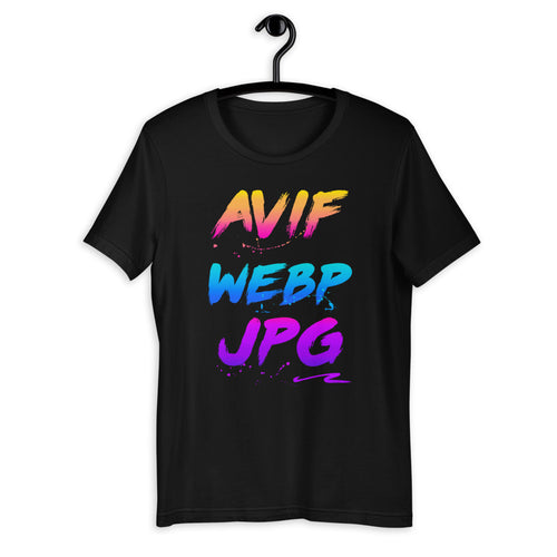 AVIF WEBP JPG Short-Sleeve Unisex T-Shirt