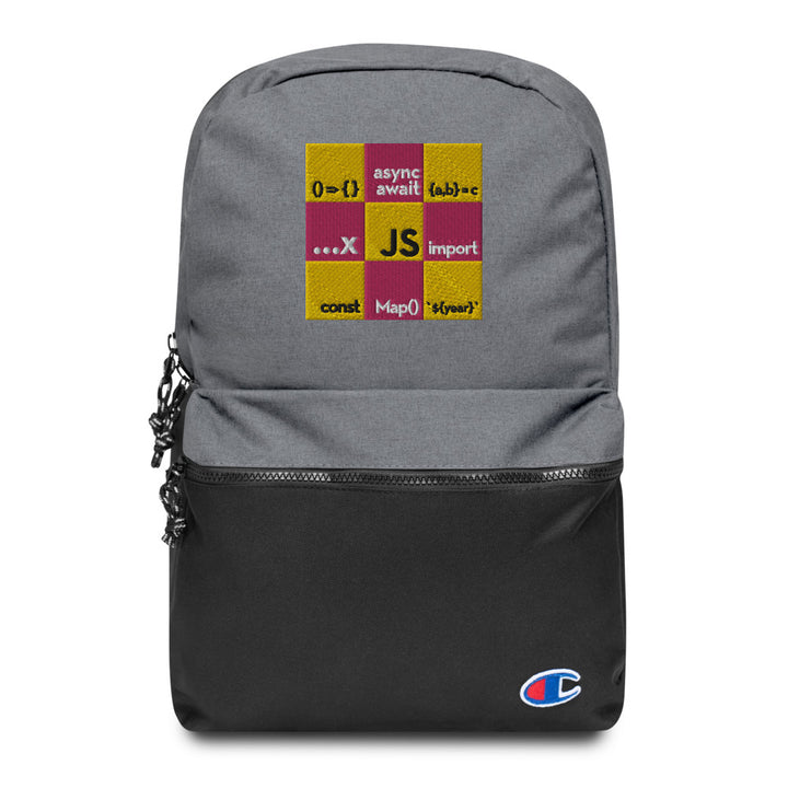 Modern JS Embroidered Champion Backpack