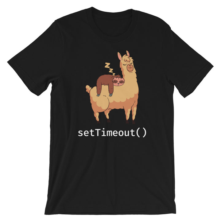 setTimeout() Llama Short-Sleeve Unisex T-Shirt