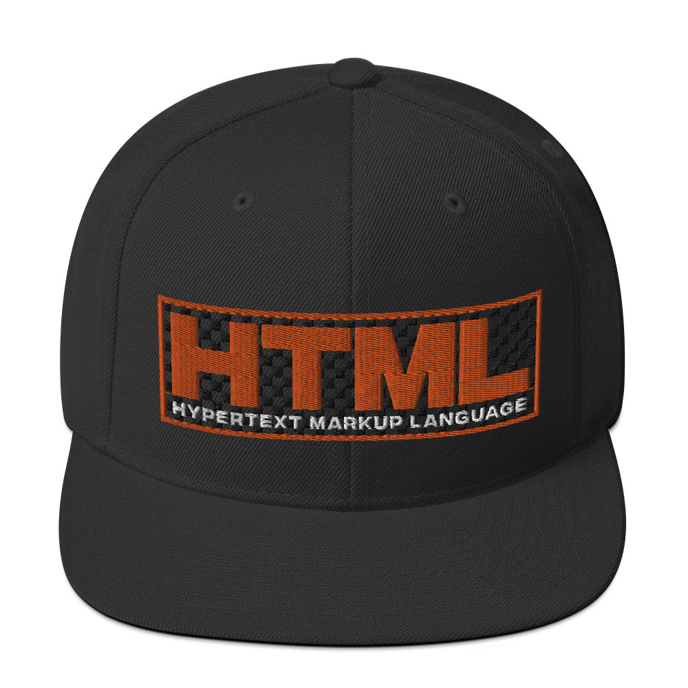 HTML Orange Thread Snapback Hat
