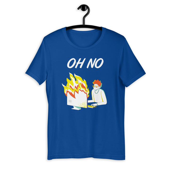 Oh No (Burning Computer) Short-Sleeve Unisex T-Shirt