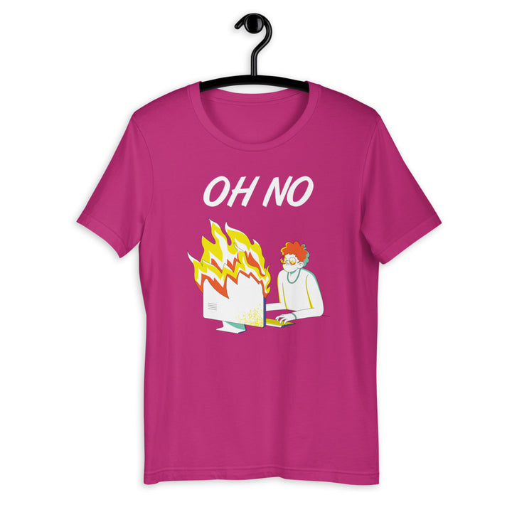 Oh No (Burning Computer) Short-Sleeve Unisex T-Shirt